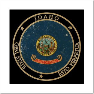 Vintage Idaho USA United States of America American State Flag Posters and Art